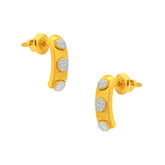 22K Gold Two-Tone Curved Screwback Earrings